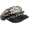Asukohu Elegante cappello ottagonale con borchie leopardi decorazione cappello da donna fibbie autunnali per gli appassionati di street style elegante festival, Stampa leopardata, Taglia unica