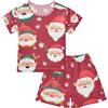 Mnsruu Pigiama estivo per bambini a maniche corte in cotone con elfo di Babbo Natale per bambini e ragazze, Multicolore, 14 anni
