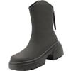 Generic Stivaletti da donna con plateau - Chelsea Boots con chiusura lampo, tacco a blocco, a mezza gamba, con punta tonda, stivali occidentali Gothic Punk Biker Boots antiscivolo, grigio., 37 EU