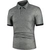 GaoLeAve Maglietta estiva da uomo, a maniche corte, casual, polo da uomo, Dark9 Grigio Nero, XXS