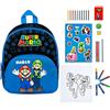 Undercover Zaino per bambini Super Mario, set personalizzato con nome, zaino per bambini con tasca anteriore e torre di malta, Set 1 - Super Mario Royal, colore: Blu reale