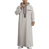 RUMAOZIA Abiti musulmani Uomo Manica Lunga Thobe con Apertura Anteriore Casual Kimono Caftano Abbigliamento Arabo Etnico Islamico Dubai Cardigan Abito da preghiera Abito di culto Ramadan Abbigliamento