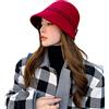 CHERISH Donne 100% Lana Cappello Inverno Tinta unita Retro Leggero Casual Floppy Cap Bucket Hat, Rosso, Taglia unica