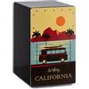XDrum Design Series Cajon "California" - Cajon di design con stampa artistica - Bass Port integrato - Corpo in HPL (High Pressure Laminate) - Snare fissa installata
