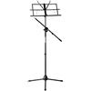 Classic Cantabile NSM-100 Leggio con Asta Microfono (Leggio e supporto microfono in uno, facile da montare, extra alto) Nero