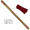 SUTILA Flauto giapponese Shinobue 7/8 Hon fatto a mano in bambù strumento musicale (8Hon con linea rossa)