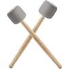 Luomorgo Battenti per grancassa, 33 cm, 2 pezzi, colore: grigio | Bacchette per percussioni, punta in schiuma, manico in legno, bacchette per timpani in feltro morbido