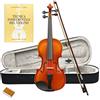 ffalstaff V01 Violino Laminato Finitura Lucida 4/4 - Completo di Archetto, Custodia con Manico e Spallacci, Blocchetto di Colofonia e Libro Tecnica Fondamentale del Violino