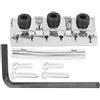 Grcfumo Electric Guitar String Lock Nut, Guitar Bridge String Locks with Headstock String Retainer Bar, Headless Guitar String Locking Nut for Maple Bridge (Silver (GE100))