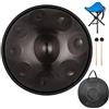 GIOEVO Handpan in Acciaio Legato Nero, 9 Note, 22 Pollici, con Borsa per il Trasporto