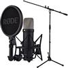 RØDE Rode NT1 5th Generation Black XLR USB Microfono da studio Nero + supporto microfono Keepdrum