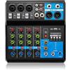 JINPRDAMZ Mini console di miscelazione stereo a 5 canali, mixer con USB Bluetooth e 48 V Phantom Power, DJ Live Audio Mixer con effetto hall per karaoke Stage, Home KTV, studi di registrazione, streaming live