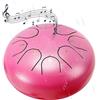 Caduola Tamburo antipioggia per giardino esterno, 8 note, tamburo Ch-akra da 15,2 cm, in acciaio, tamburo musicale da giardino, mini tamburo a mano (rosa)