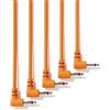 ExcelValley - 5-Pack - Cavi Modulari Mono Patch ad Angolo Retto - 3,5mm 1/8 Eurorack Sintetizzatore [Arancione - 20 cm - 8]