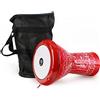 VD VATAN since 1975 Darbuka - Tamburo per bambini orientali in alluminio pressofuso inciso a mano, colore rosso minerale