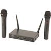 Party Light & Sound - PARTY-200UHF-MKII - Sistema microfonico con 2 microfoni wireless UHF e 1 ricevitore - 2 canali 863,1 e 864,8MHz - Nero