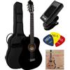 MSA Musikinstrumente 4/4 CHITARRA CLASSICA ACUSTIKA DA CONCERTO SET - LEGNO DI TIGLIO - BORSA - 3x PLETTRI - ACCORDATORE ET33 (sunburst)