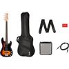 Fender Squier Affinity Precision Bass PJ Pack, Laurel Fingerboard, 3-Color Sunburst, Gig Bag, Rumble 15