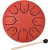 Generico Handpan, Tamburo a Lingua D'acciaio da 4 Pollici, 8 Note, con Libro di Musica, Strumenti a Percussione Rilassanti in Stile Rain Drum, Regalo Musicale per Adulti(Rosso,4 pollici 8 note)