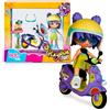 Pinypon TOP Moto Girl, Personaggio con braccia e gambe articolate, con moto, include casco e cchiali, vestiti e scarpe Intercambiabili, doppia espressione, +4 Anni, Famosa (PNN03000)