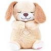 Kögler 45239 - Cane Peluche Che Respira, Alto Circa 26 cm, con movimenti di respirazione e Funzione di Illuminazione premendo Un Pulsante, con Musica di Ninna Nanna per Neonati e Bambini, a Batteria