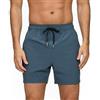 Vorvowry Costume Uomo Mare Asciugatura Rapida Estivo Stampato Boxer Mare Pantaloncini con Traspirante Fodera in Rete Tasca con Cerniera Costumi da Bagno Pesce dal Fondo Azzurro XXL