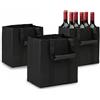 Avilia Porta Bottiglie Set 3 Borse - Portabottiglie Acqua Vino Birra 6 Bottiglie 1,5L, Borsa Porta Bottiglie Impermeabile Oxford, Struttura Rigida Antiurto, Riutilizzabile Ecologica, Picnic Spesa