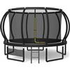 Devoko Trampolino da Esterno Ø 228/305/366/427 cm, Certificazione GS, per Bambini, con Rete di Sicurezza, Scala, Design a Zucca, Portata Massima 150 kg