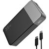 Nobis Power Bank, 20000mAh Caricabatterie portatile, 35W USB C in & Out Ricarica Rapida, 4 Porte Batteria Esterna con Display Digitale a LED, Compatibile con MacBook, Phone 15 S23 (Nero)