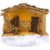Avilia Capanna in Legno per Presepe di Natale 26x50x29cm - Presepe Vuoto con Porta Apribile e Comoda Base Rialzata - Ideale per le Decorazioni Natalizie e Ottima Come Idea Regalo - Resistente