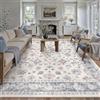 PureCozy Blu Tappeto Salotto 300x400cm Camera da Letto Lavabile in Lavatrice Grandi Tappeti Sala Soggiorno Ufficio Moderno Floreale Carpet Pelo Corto Antiscivolo Rug