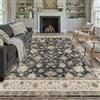 PureCozy Nero Tappeto Salotto 200x300cm Camera da Letto Lavabile in Lavatrice Grandi Tappeti Sala Soggiorno Ufficio Moderno Floreale Carpet Pelo Corto Antiscivolo Rug