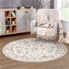 PureCozy Tappeto Rotondo 120cm Antiscivolo Lavabile Camera da Letto Tappeti Sala Soggiorno Cameretta Ufficio Moderno Floreale Carpet Pelo Corto Morbido Rug,Multicolore