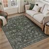 PureCozy Verde Tappeto Salotto 120x170cm Camera da Letto Lavabile in Lavatrice Grandi Tappeti Sala Soggiorno Ufficio Moderno Floreale Carpet Pelo Corto Antiscivolo Rug