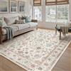 PureCozy Tappeto Salotto 160x230cm Camera da Letto Lavabile in Lavatrice Grandi Tappeti Sala Soggiorno Ufficio Moderno Floreale Carpet Pelo Corto Antiscivolo Rug,Multicolore