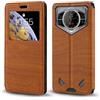 Shantime Custodia Flip in Pelle PU con Finestra Visibile e Chiusura Magnetica Invisibile Compatibile con Doogee S200, Protezione Totale (Marrone)
