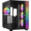 be quiet! Light Base 600 LX Black PC Case, vista panoramica mozzafiato, show case, design Dual Chamber, striscia LED ARGB massiccia, 4 ventole LX PWM, invertite e utilizzabili orizzontalmente