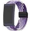 GIOPUEY Cinturini Magnetica Compatibile con Amazfit Helio Strap, Cinturino in Morbido Nylon Intrecciato [Unisex] [Traspirante] - Purple/White