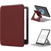 MoKo Custodia Girevole a 360° per 7 eBook Reader, Vino Rosso | Trasparente, Staccabile Magnetica Regolabile, Auto Wake/Sleep, Non compatibile con TCL Remarkable Kobo
