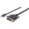 MANHATTAN 152150 ADAPTADOR DE Cable DE VÍDEO 1,8 M Mini DISPLAYPORT DVI-D Negro
