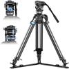 SIRUI 71.7/182cm Treppiede Video con Testa Fluida Video Professionale, SQ75+VHS10 Treppiede in Fibra di Carbonio, Controbilanciamento a 7 Stadi, Regolazione Tilt/Pan a 4 Stadi, Max 10 kg/22lb