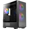 ANTEC NX416L, pannello frontale in rete ad alto flusso d'aria, 2 ventole ARGB da 160 mm e 1 da 120 mm incluse, Tipo-C, pannello laterale con cerniera in vetro temperato, fino a 11 ventole, supporto