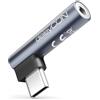 deleyCON Adattatore Audio USB-C su Jack 3,5 mm - per Cuffie, Musica, Chiamate e Microfono - Compatibile con Smartphone, Tablet, Headset e Speaker - per iPhone 17/16/15, iPad, Galaxy S25/S24/A16/A56