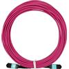 Elfcam® - 15m Cavo Fibra Ottica MPO OM4 Multimodale 12 Fibre Tipo B,MPO Femmina,Viola,LSZH,Compatibile 40G QSFP+ SR4/CSR4 e 100G QSFP28 SR4,per Data Center e Cablaggio ad Alta Densità