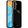 EASSGU [Telaio Elettrolitico Custodia per Samsung Galaxy A56 5G (6.7 Inches) Cover Protettiva in Morbido Silicone TPU - Nero