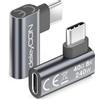 deleyCON Adattatore USB-C Angolato 90° Piatto (2 Pezzi) - 40 Gbps, 240W, 8K60Hz, USB 4.0, Corpo in Alluminio - Spina USB-C a Presa USB-C per Smartphone, Tablet, Laptop, MacBook, PS5, ecc.