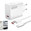 Quvxzy 45W Caricabatterie Rapido con Cavo USB C 1M per Xiaomi, per Redmi Note 14, Note 14 5G, 14 Pro, 13, 12S, 12, per Xiaomi Pad 6, 5, POCO Pad M6, Mi 10T Pro Lite
