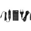 vhbw caricatore compatibile con Panasonic Lumix DMC-FS10, DMC-FP8, DMC-FS12 camera camcorder - Stazione di carica + cavo auto, spia di carica