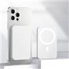 Rocky Green Caricatore Power Bank Magnetico Senza Fili 3000/5000/10000mAh per telefono Serie 8-15 | 7 Colori | Ricarica Magnetica Universale | Ricarica Rapida Cablata + Senza Fili | Sottile e Portatile (bianco