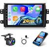 ETLFUCyber [2G+64G] Android Autoradio per Suzuki SX4 2006-2013 Fiat Sedici 2005-2014 con Senza Fili Carplay e Android Auto, Autoradio Touch Screen HD da 9 pollici con GPS/WiFi/Bluetooth/EQ/FM RDS